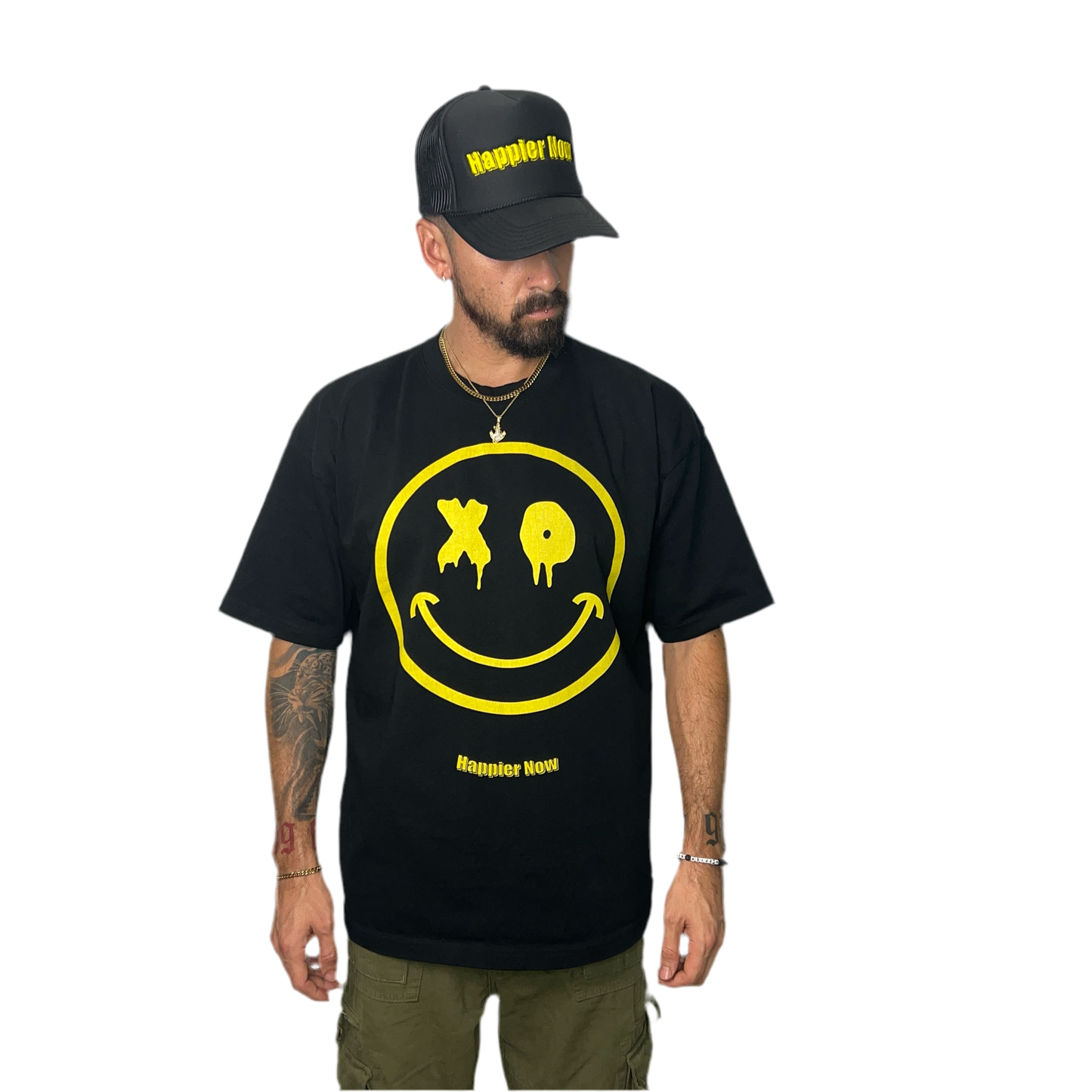XO Smiley Oversized Shirt - Black / Yellow