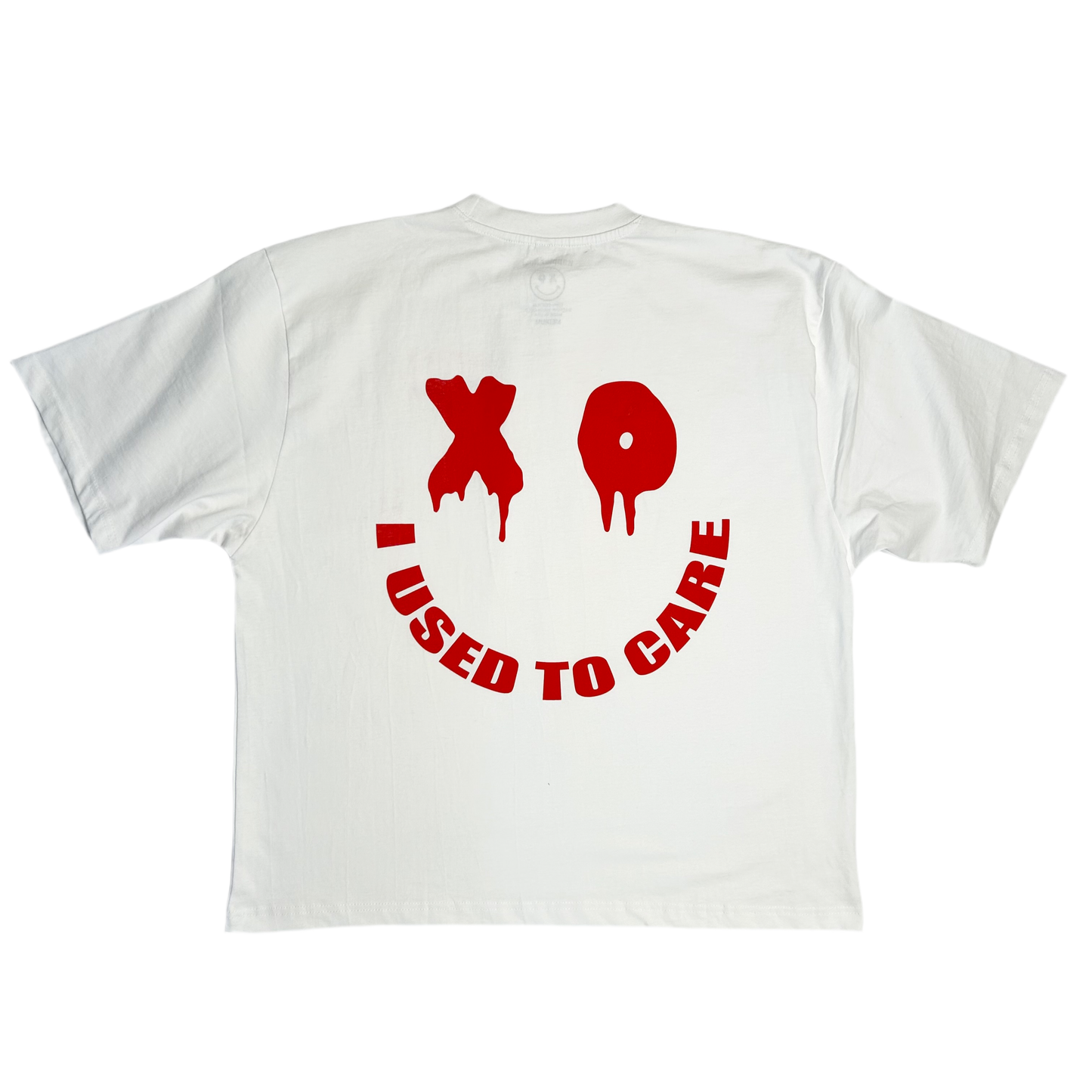 I Used to Care Oversize Shirt - White / Red